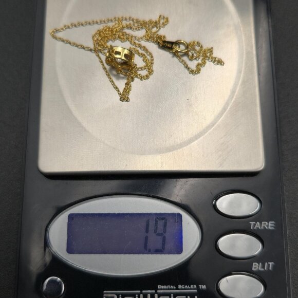 18 Inch Gold Over Sterling Silver Bright Cubic Zirconia Gem Necklace A6060 - Picture 8 of 8